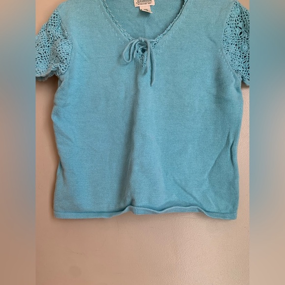 St johns bay short sleeve sweater spring crochet sleeves cottage core - Picture 5 of 7